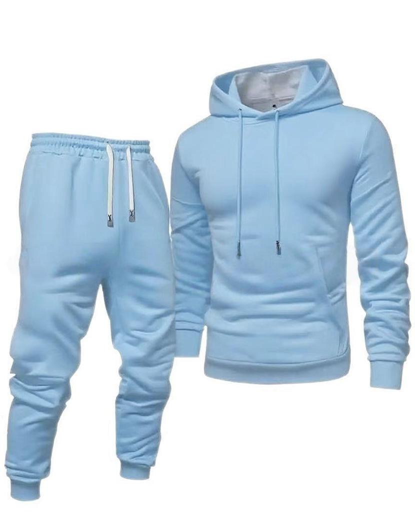 Hooded Casual Tracksuit Set: Solid Color, Versatile Sweatshirt & Sweatpants for Autumn
