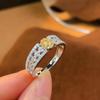 Caibao High-End Yellow Diamond Ring Female Court Style Personality Fashion Hollow Exquisite Light Luxury Celebrity Fan