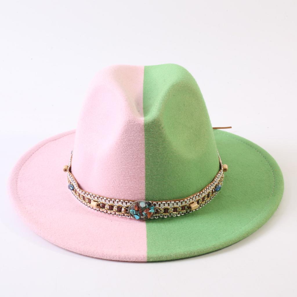 Popular European and American Classic Double-color Wide-brimmed Top Hat Men's and Women's Fashion OL Style Cowboy Hat Jazz Hat