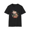Red Panda Floral Watercolor Cute Nature Black Tee Aesthetic T-Shirt