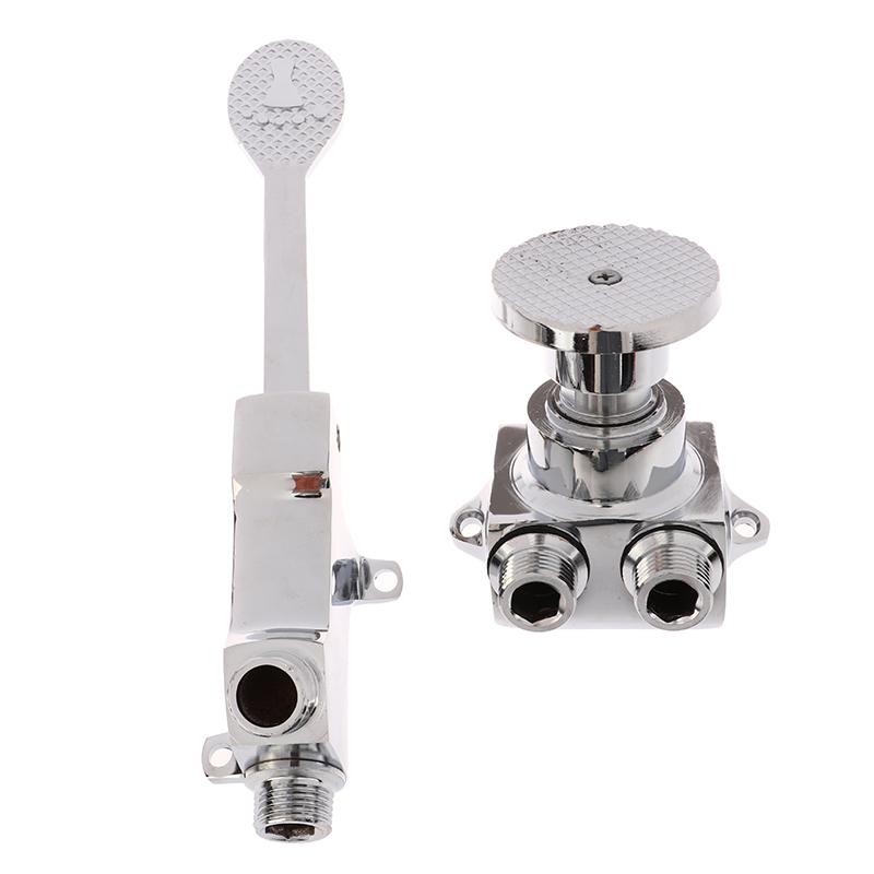 1 Stück Kupfer Wasserhahn Becken Bodenmontage Einzelnes Fußpedal Krankenhaus Medizinisches Labor Fußschalter Wasserhahn Küche Badezimmer Waschbecken