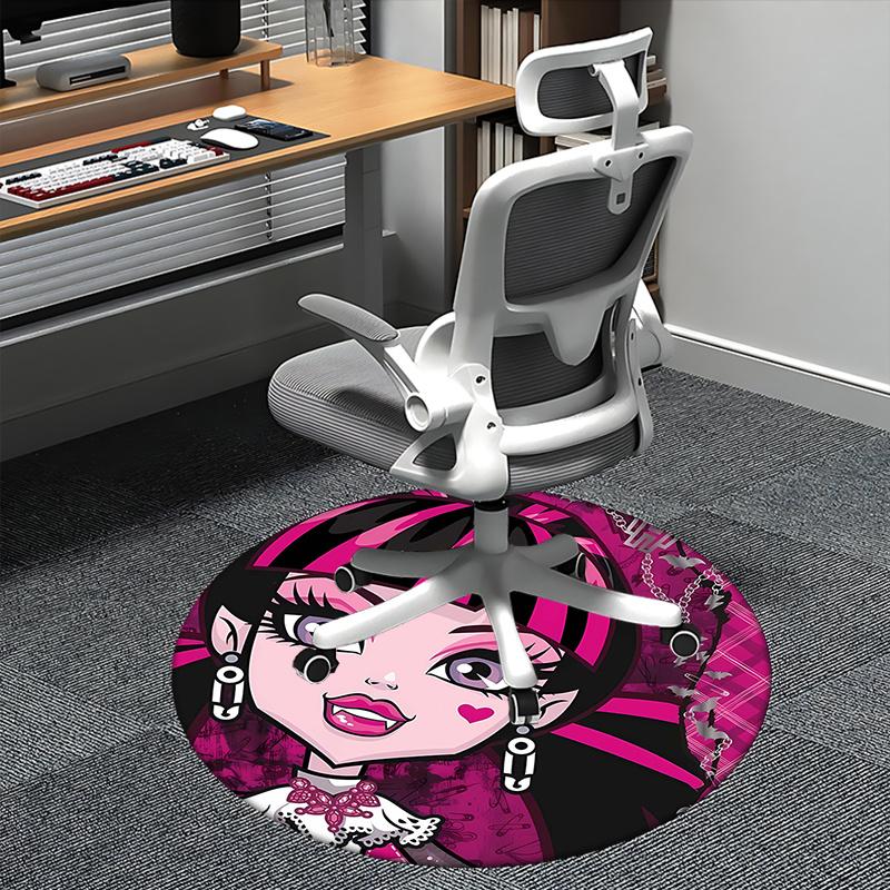 

Monster High,Draculaura Chair mat Round Rug Office carpet,Non slip, Suitable for Living Rooms, Bedrooms Decor1205074a 80cm by 80cm