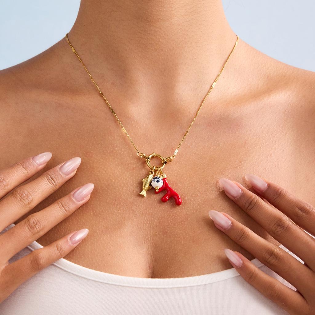 Yori 2025 Ocean Style Conch Shell DIY Necklace PVD Plated Stainless Steel Rust Proof Summer Waterproof Jewelry Wholesale