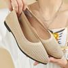Women Pointed Flat Shoes Solid Color Knitted Slip On Shoes Casual Breathable Ballet Flats Women Soft Outdoor Walking Loafers