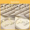 Stylish Stainless Steel Double Five-point Star Hollow Earrings For Women Summer 2024