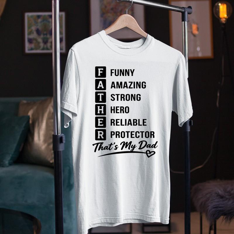 AF MERCH T-Shirt Father's Day Dad Ironic Hero Strong Protector Black