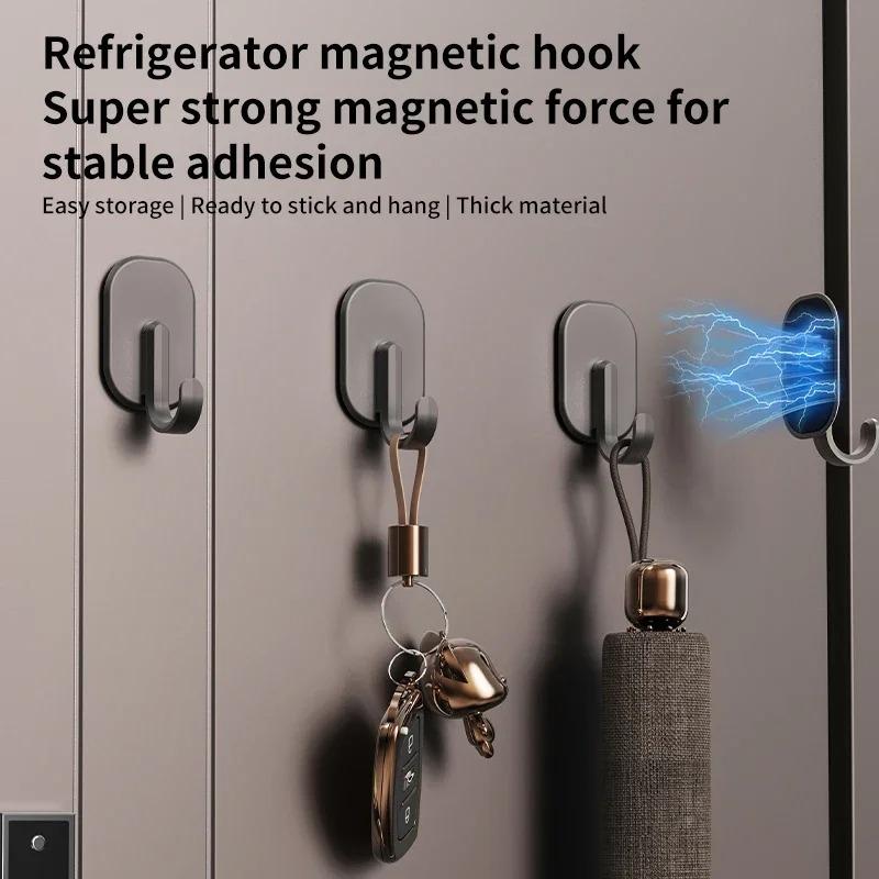 5 Stück Nicht Perforierter Kühlschrank Magnethaken Haushaltstür Rückhaken Multifunktional Verdickt Starke Saugkraft Wiederverwendbare Saugkraft