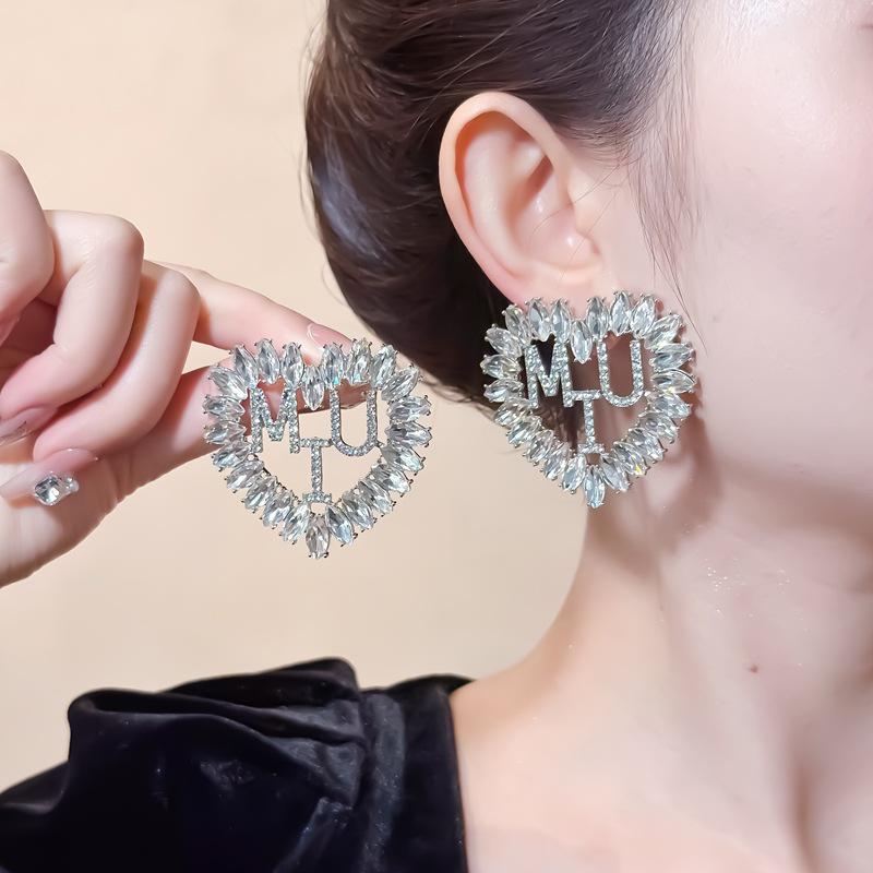 2025 Diamond Geometric Flower Tassel Earrings – Korean Cold Style, Light Luxury for Women