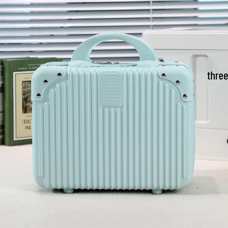 Damen 14-Zoll Minzgrüner Make-up-Koffer: Stilvolles kleines Reisegepäck & Souvenirbox
