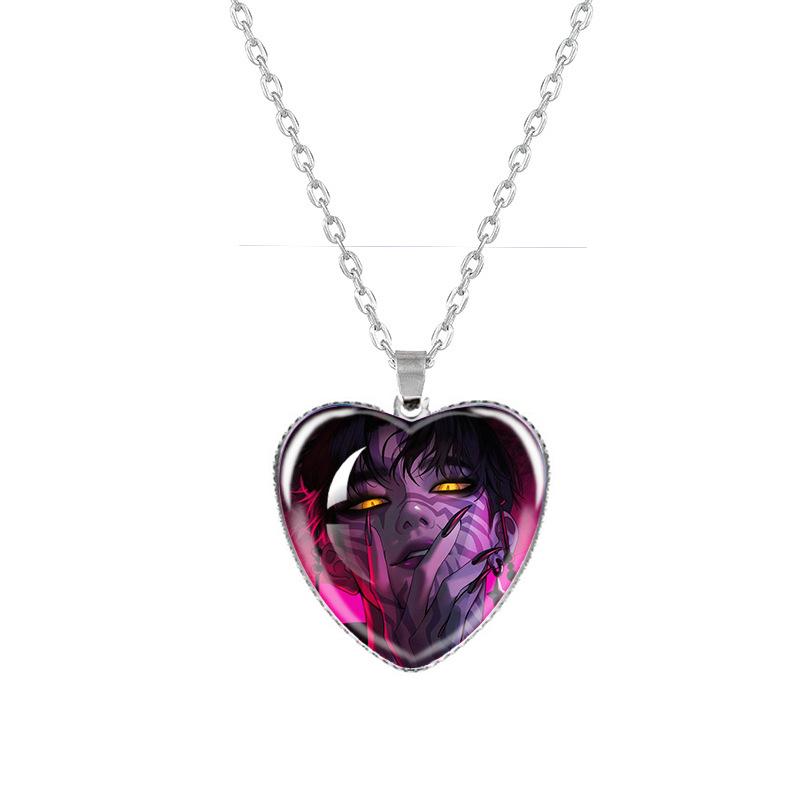 Kpop Demon Hunters Peach Heart Necklace: Anime-Inspired Jewelry for Fans