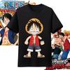 One Piece Anime Character Printing Oversized Cotton Tshirt Men and Women Comfortable Y2K Childrens Clothing Summer Tshirt