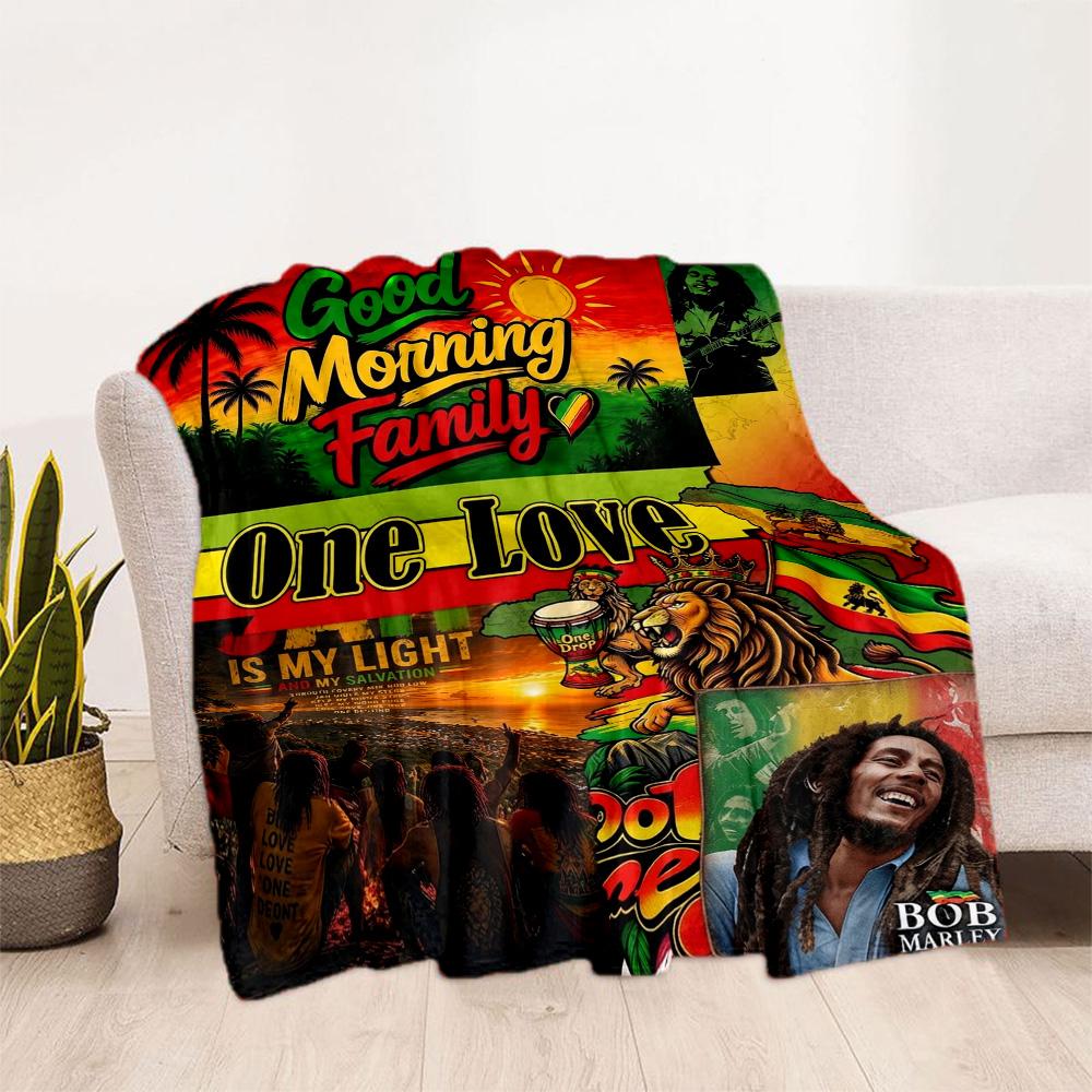 Bob Marley Reggae Legend Blanket Warmthful Decor Great For Picnics Chair Sofa For All Occasions Digital Print Ideal Gift For Birthday Valentine'S Day