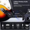 LEKATO WS-50 Wireless 5.8 GHz guitar system, rechargeable audio transmitter and receiver, 4 transmission channels, suitable for electric guitar
