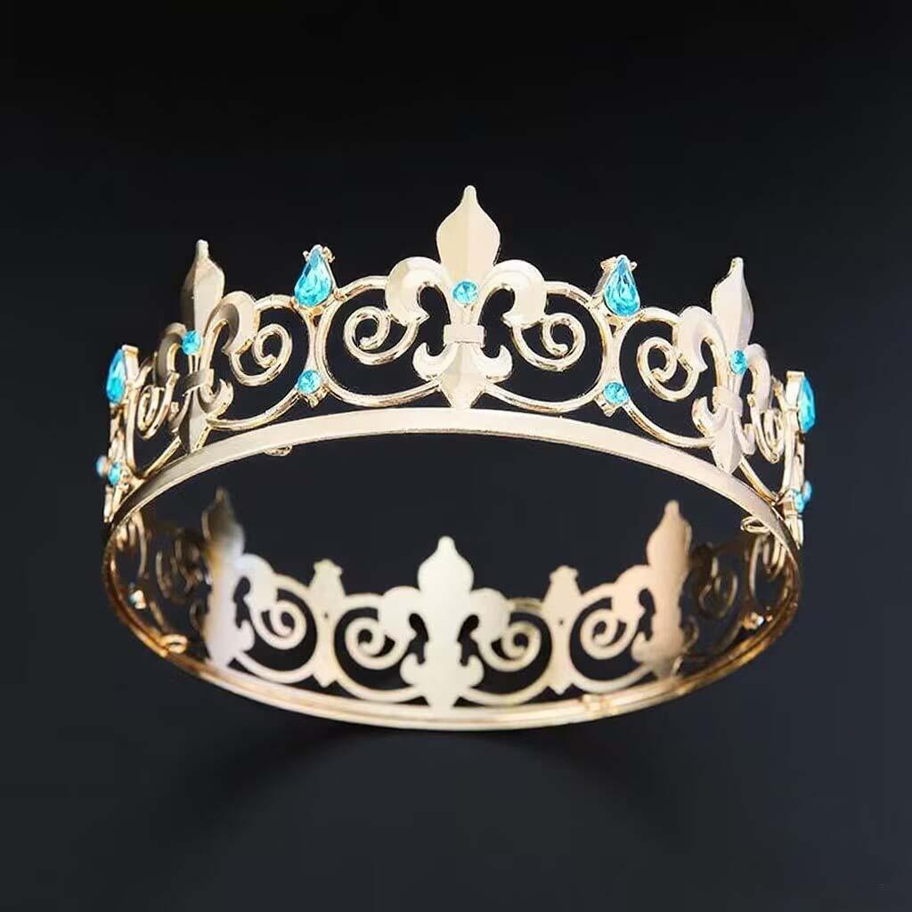 Round Crown Women's Tiara Party Performance Headwear Unisplendour Diamond Encrusted King's Tiara