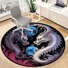 1pc Dragon Yin Yang Chair Carpet for Office, Round Non Slip Durable Large Size Office Carpet, Suitable for Office