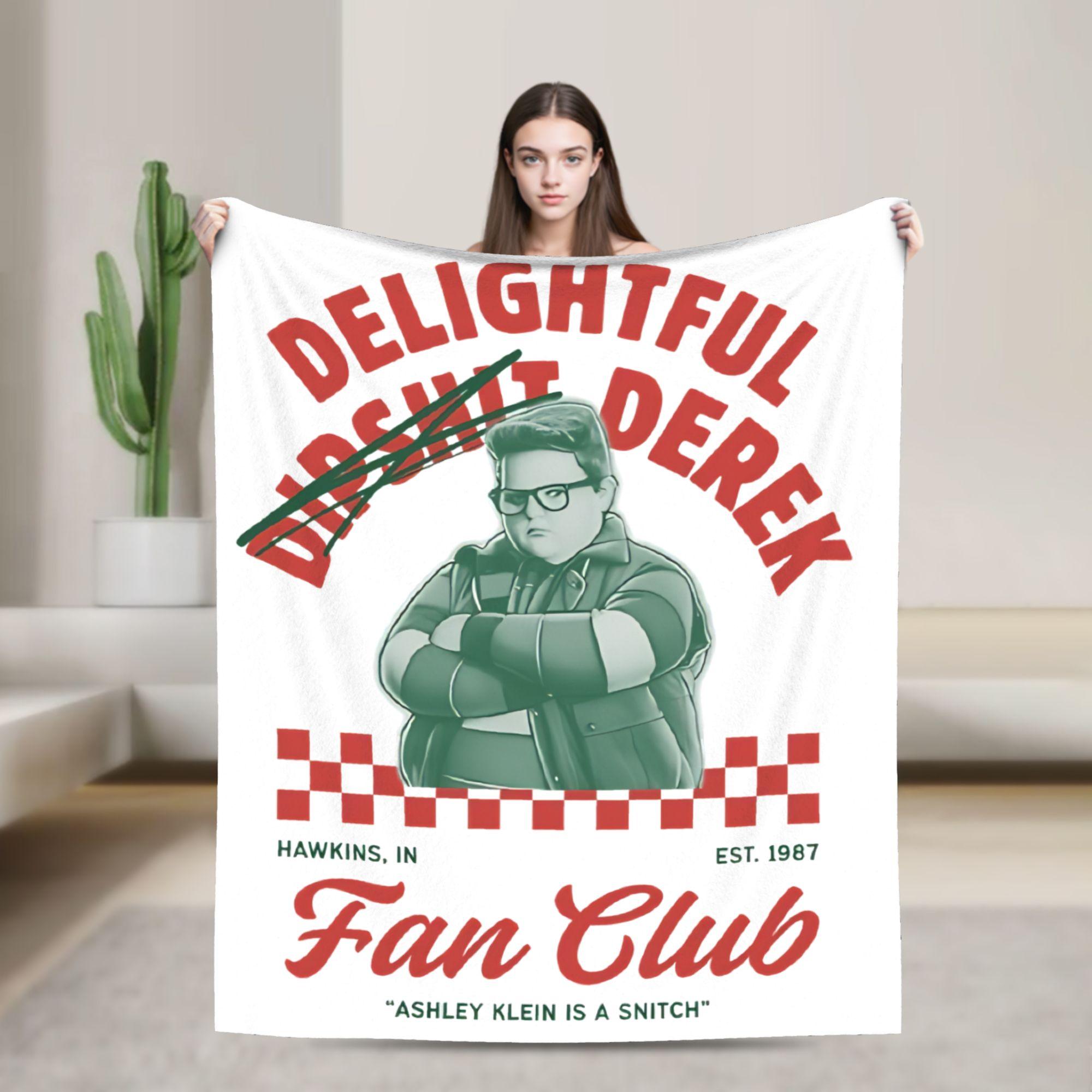 Delightful Derek Fan Club Knitted Blankets Flannel Throw Blankets Summer Air Conditioning Printed Lightweight Bedspreads, 75X95CM
