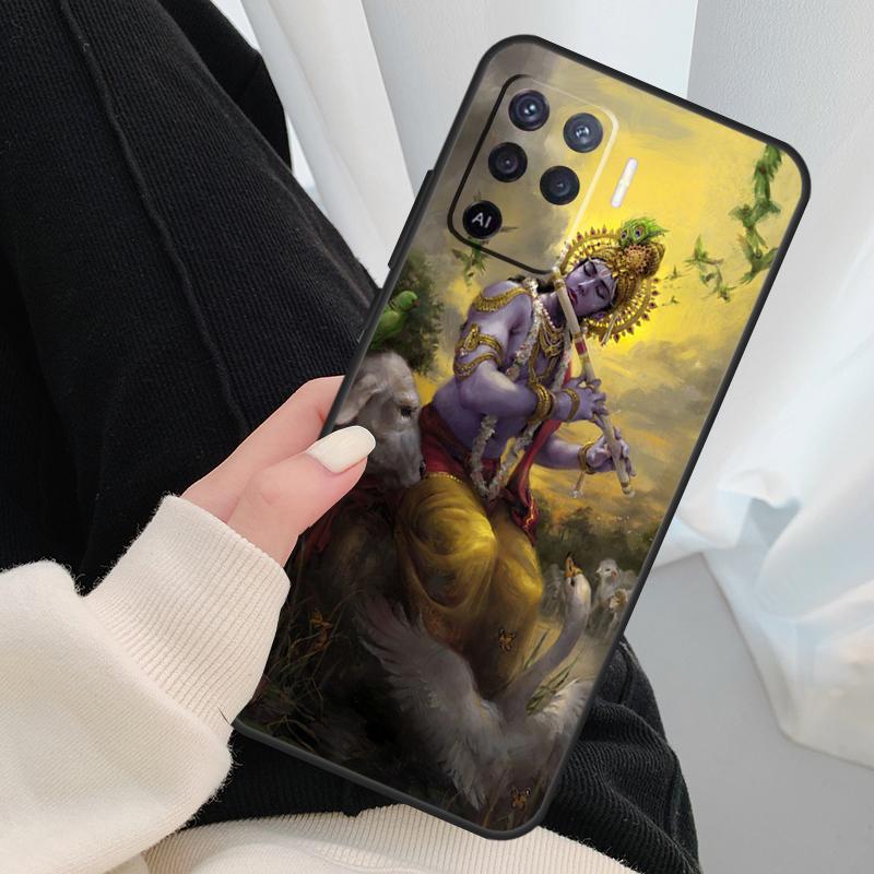 Indian God Lord Krishna Case For Oppo A18 A38 A58 A78 A98 A80 A60 A40 A96 A76 A16 A94 A74 A54 A15 A17 A57 A77 A5 Pro