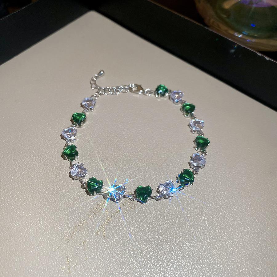 Europe and the United States Hot-selling Color Oval Love Zircon Bracelet Light Luxury Bracelet Personalized Jewelry Women