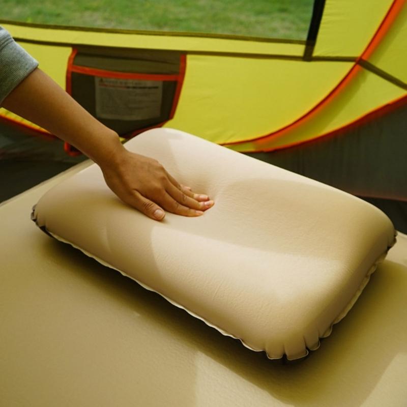 Auto Inflating Travel Pillows 3D High Resiliences Sponges Ergonomic For Camping Hiking Office