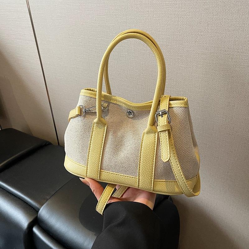 Korean Version Niche Design Handbag Simple Commuter Shoulder Bag Women's 2025 Summer Trendy New Canvas Messenger Bag