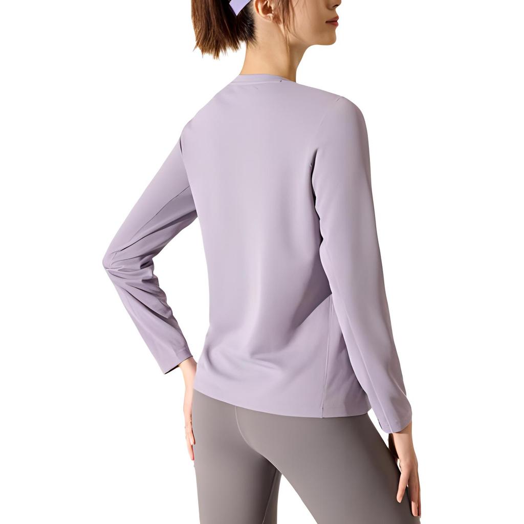 Anta Running Series Fitness Raglan Pullover Knitted Long Sleeve T-Shirt Women Tops Purple 962535405-5
