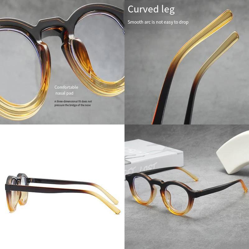  Classic Retro Glasses Frame Men Women Ultralight Round Small Frame Anti Blue Light Transparent Lens Eyeglasses