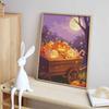 Halloween Diamond Painting Kit Handmade Diy Painting Home Decoration Painting for Pumpkin Cart Full Moon Cat and Candy Theme