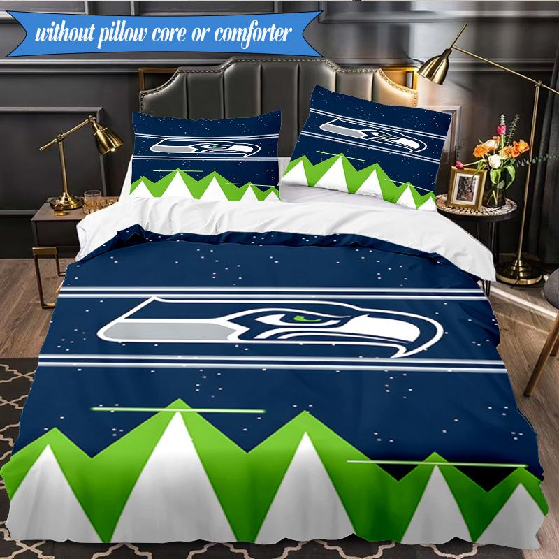 Seahawks Team Spirit 3pcs Bedding,Including 1pc Duvet Cover And 2pcs Pillowcases Perfect for Christmas,Ideal for Bedroom, Dormitory