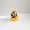 Car Broken Wind Small Yellow Duck With Helmet Airscrew Bicycle Moto With Straps Auto Pasted Accessories Interior Cycling Decor