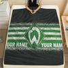 Custom Name Werder Bremen Flannel Blanket, High Quality Comfortable for All Seasons, Home Decor, Warmth and Comfort