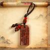 Sandalwood Carving Peace Keychain: Ancient Style Wooden Pendant for Bags & Keys