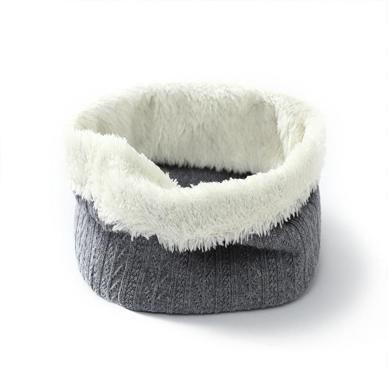 Флисовый снуд с рисунком колосьев: Унисекс Толстый Теплый Вязаный Зимний Шарф