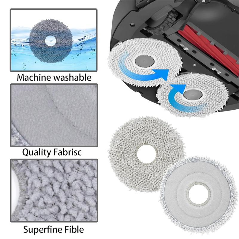 LITE-Replacement Parts For Roborock Q Revo Vacuum Cleaner Accessory Set Including Main Side Brush Hepa Filter Mop Cloth Dust Bag