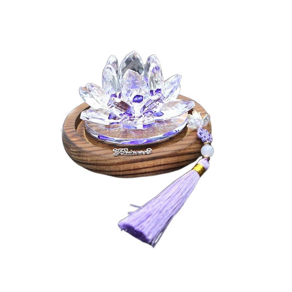 

Реалистичное украшение центральной консоли автомобиля Кристалл удачи Лотос Украшение Принадлежности для грузовика фиолетовый