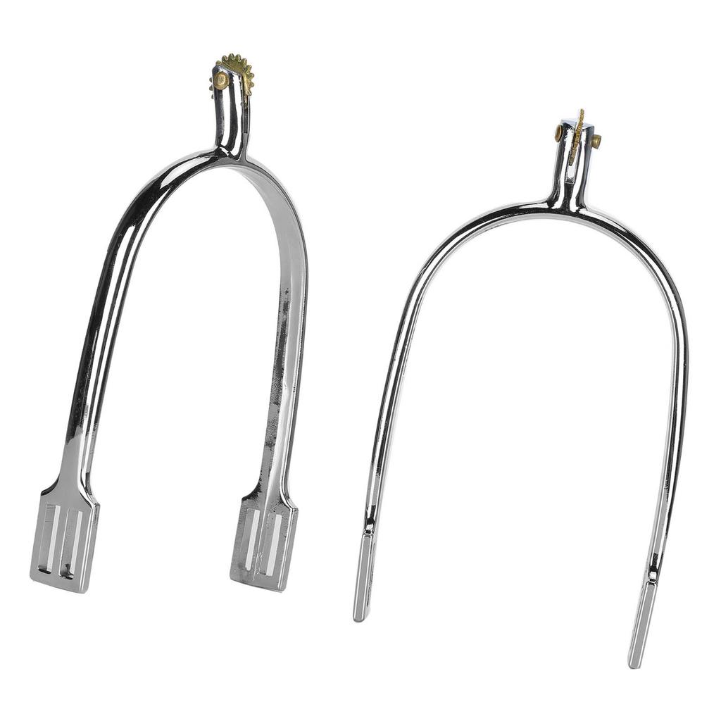 Horse Spurs Zinc Alloy EnglishStyle Riding Horse Accessory with Rotatable Copper Rowel