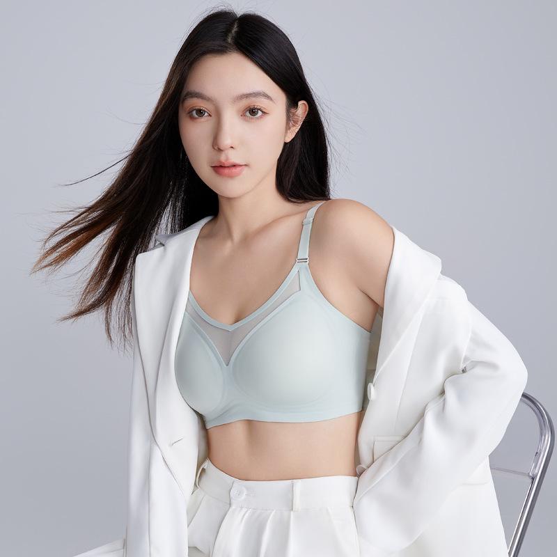 Adjustable Gathered Support Wireless Bra with Soft Jelly Strips