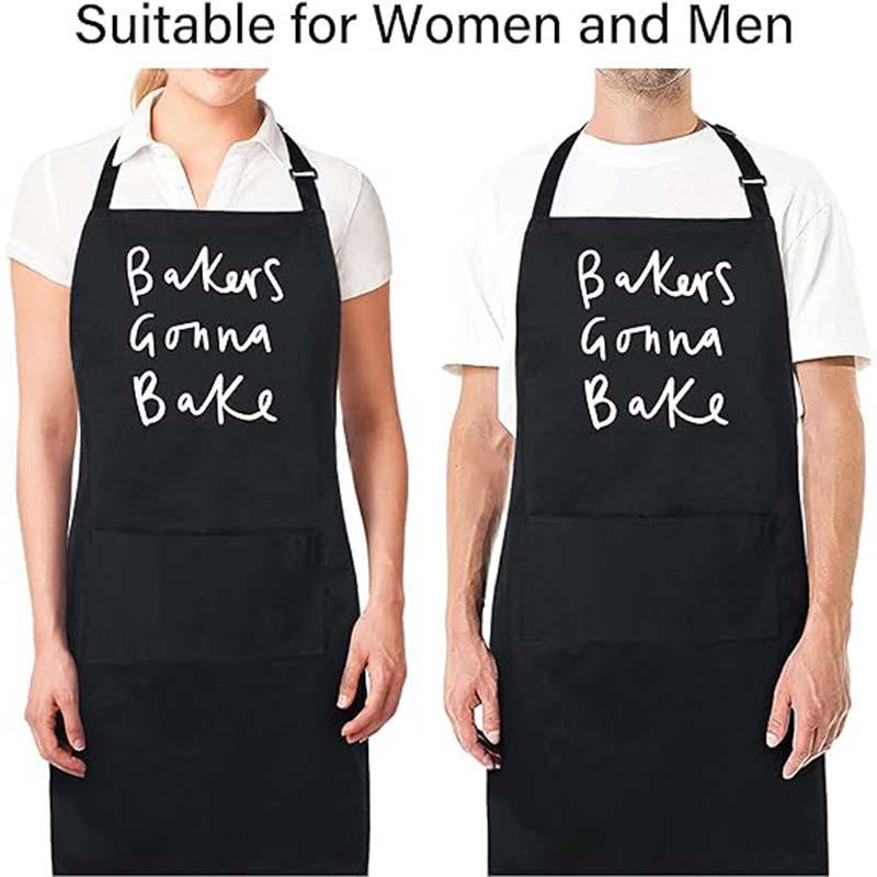Unisex Hanging Neck Creative Letter Logo Apron for Couples - Ideal for Restaurants and Work