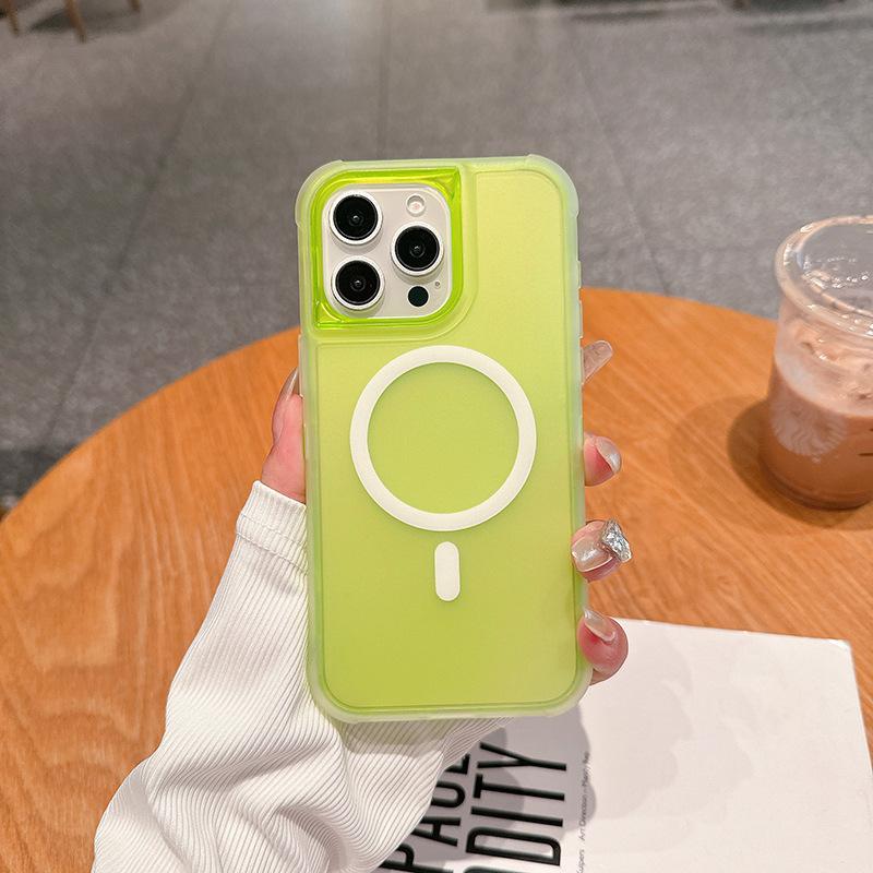 

For IP16promax Defense Three-in-one Transparent TPU+PC High Quality Anti-fall Magnetic Anti-wear Mobile Phone Case For iPhone 16 pro max