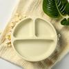 Silicone Smiley Face Suction Plate for Babies - Divided, Drop-Proof Tableware for Feeding & Training
