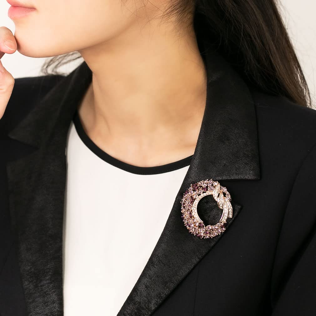 Devalier g129 Broszka Starożytna Starożytna Kishou 70 lat 77 lat Ametystowa Karta z wiadomością Urodziny Fioletowe Kobiety Celebracja, Celebracja, Celebracja,