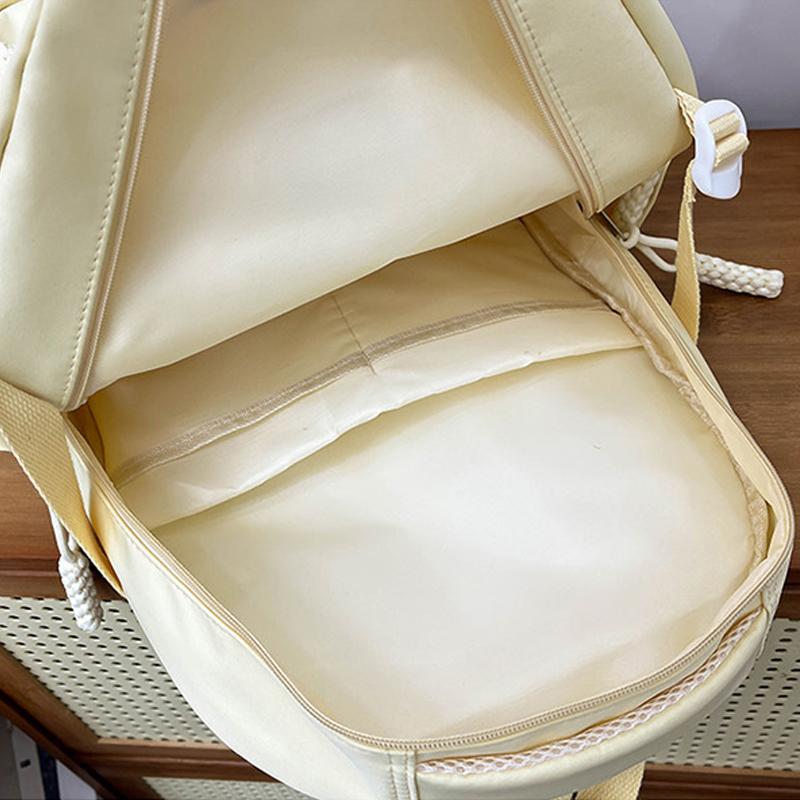 Student Schoolbag Women's Large Capacity Backpack Solid Color Junior High School Backpack