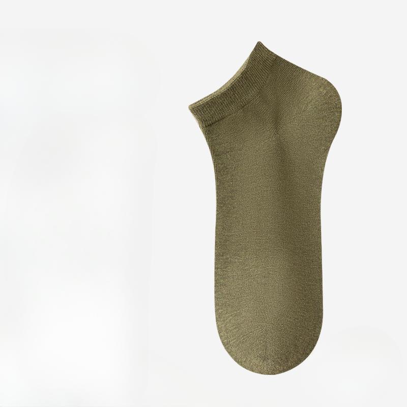 Men Summer Thin Style Trend All Match Pure Color Boneless Anti Pilling Short Cotton Socks