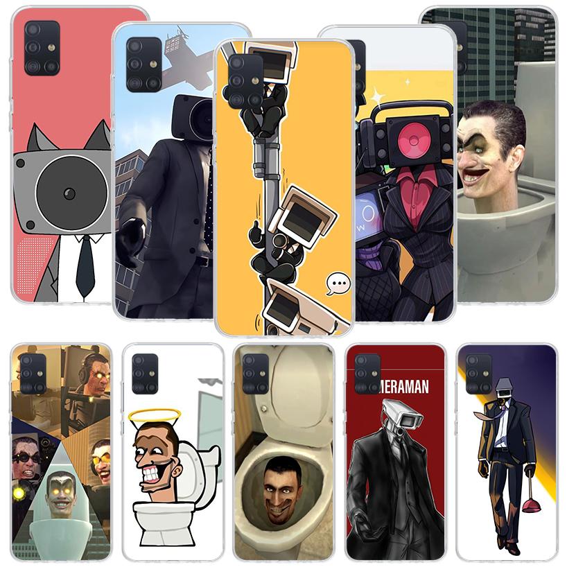 S-Skibidi Toilet Mobile Cell Phone Case For Samsung Galaxy A52 A32 A22 A12 A02S A50S A30S A51 A31 AA71 Note 20 Ultra 10 S10 Plus