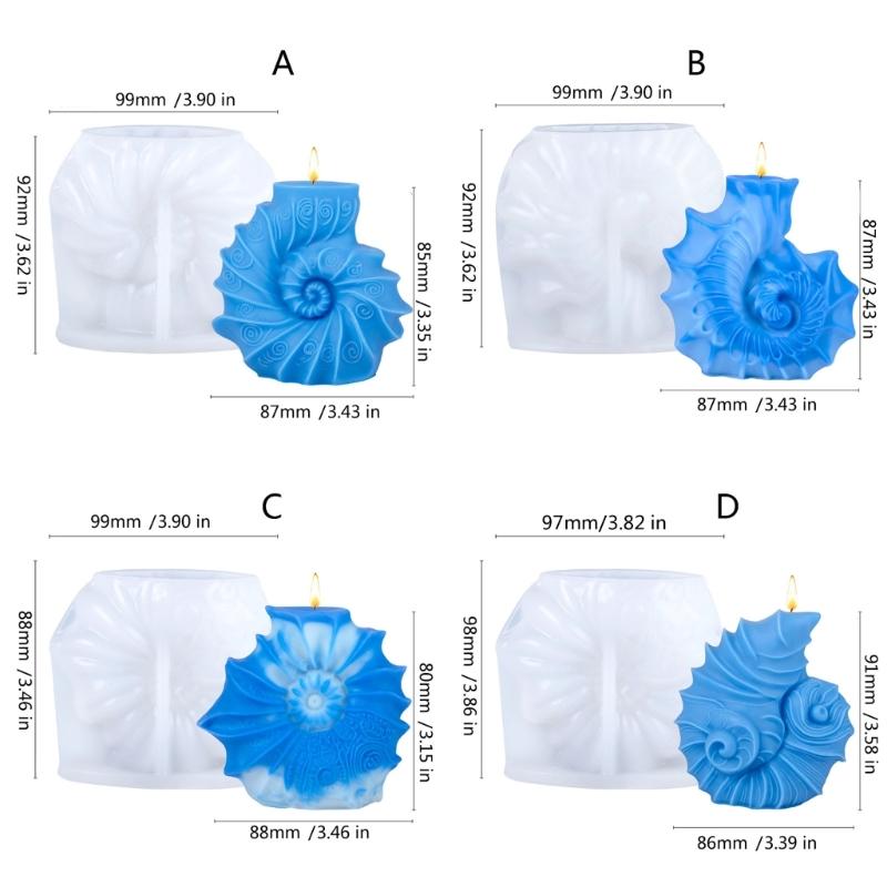 Silicone Molds Ocean Styles Candle Molds Handmade Epoxy Resin Molds 3D Conch Castings Molds Plasters Molds
