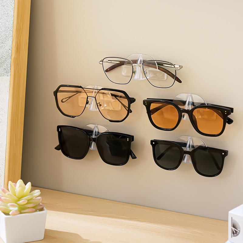 Wall-Mounted Anti-Pressure Eyeglasses Display Rack for Bathroom or Bedside