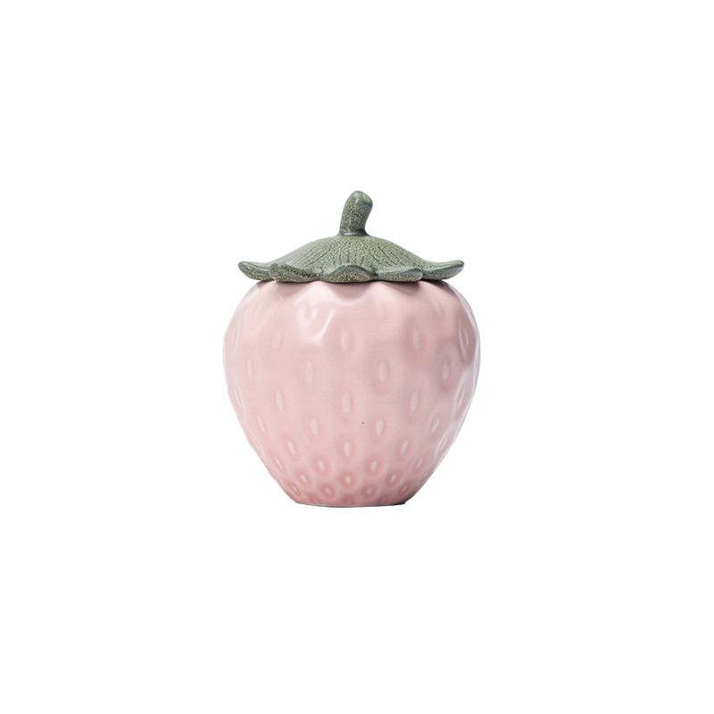 Barattolo Decorativo a Forma di Fragola in Ceramica Barattolo Creativo Sigillato Tavolino del Salotto Arredamento per la Casa Regalo per Coppia di Sposi