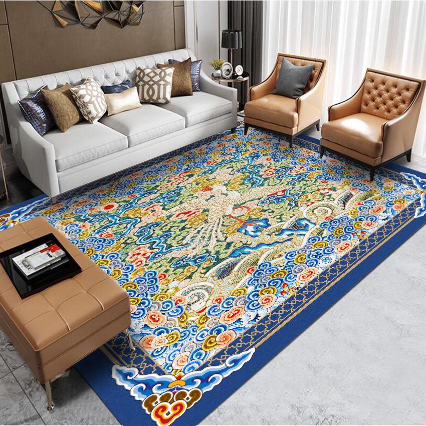 New Chinese Carpet Living Room Chinese Style Household Anti-Skid Bedroom Bedside Study Floor Mat Tea Table Blanket