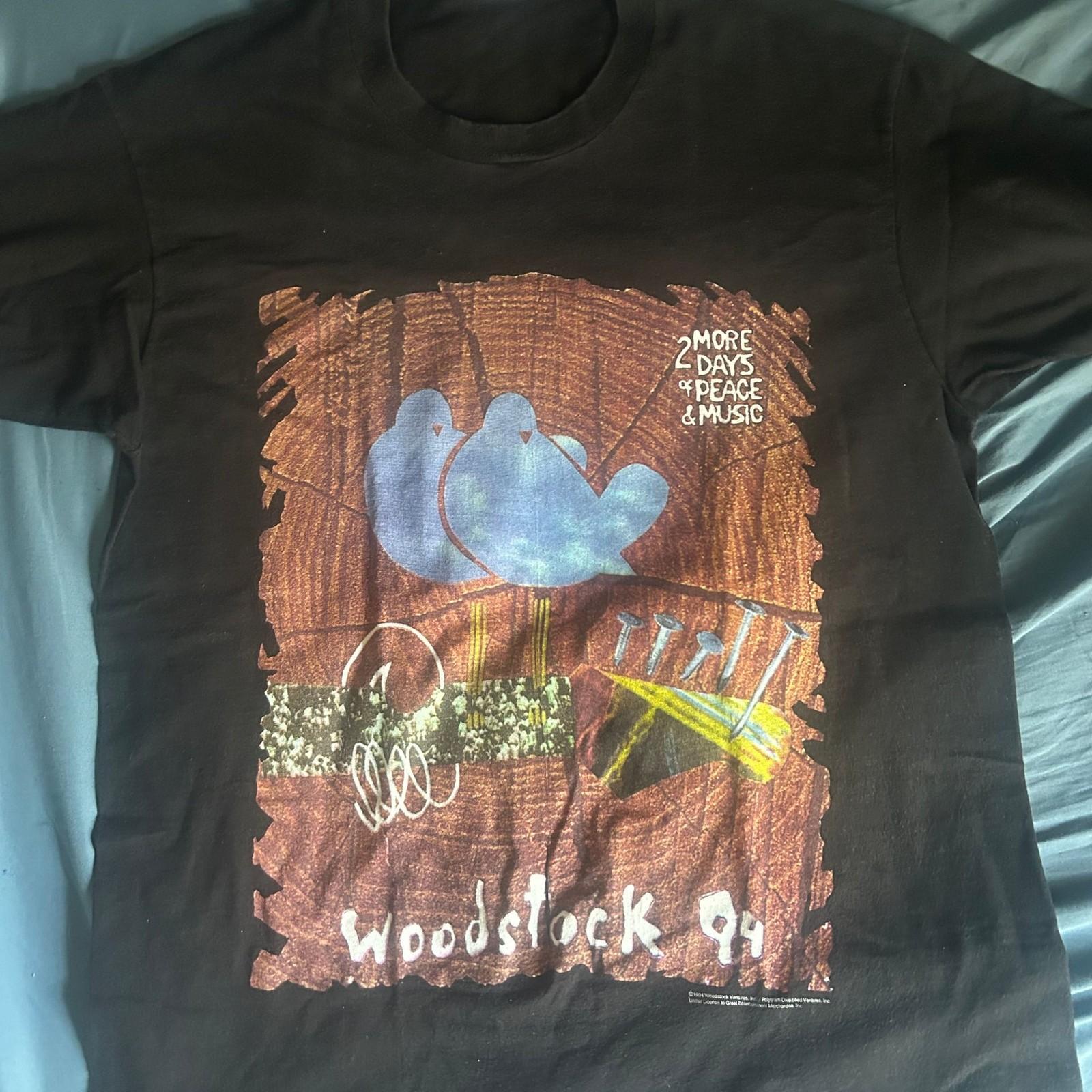 Woodstock 94. Black Shirt 2 More Days Of Peace And Music Size XL Unisex T-Shirt S