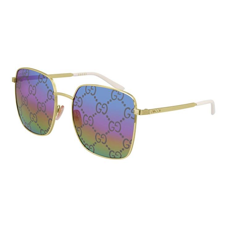 Gucci Metal Large Frame Laser Personality GG Print Sunglasses Square Unisex Sunglasses GG0802S-004