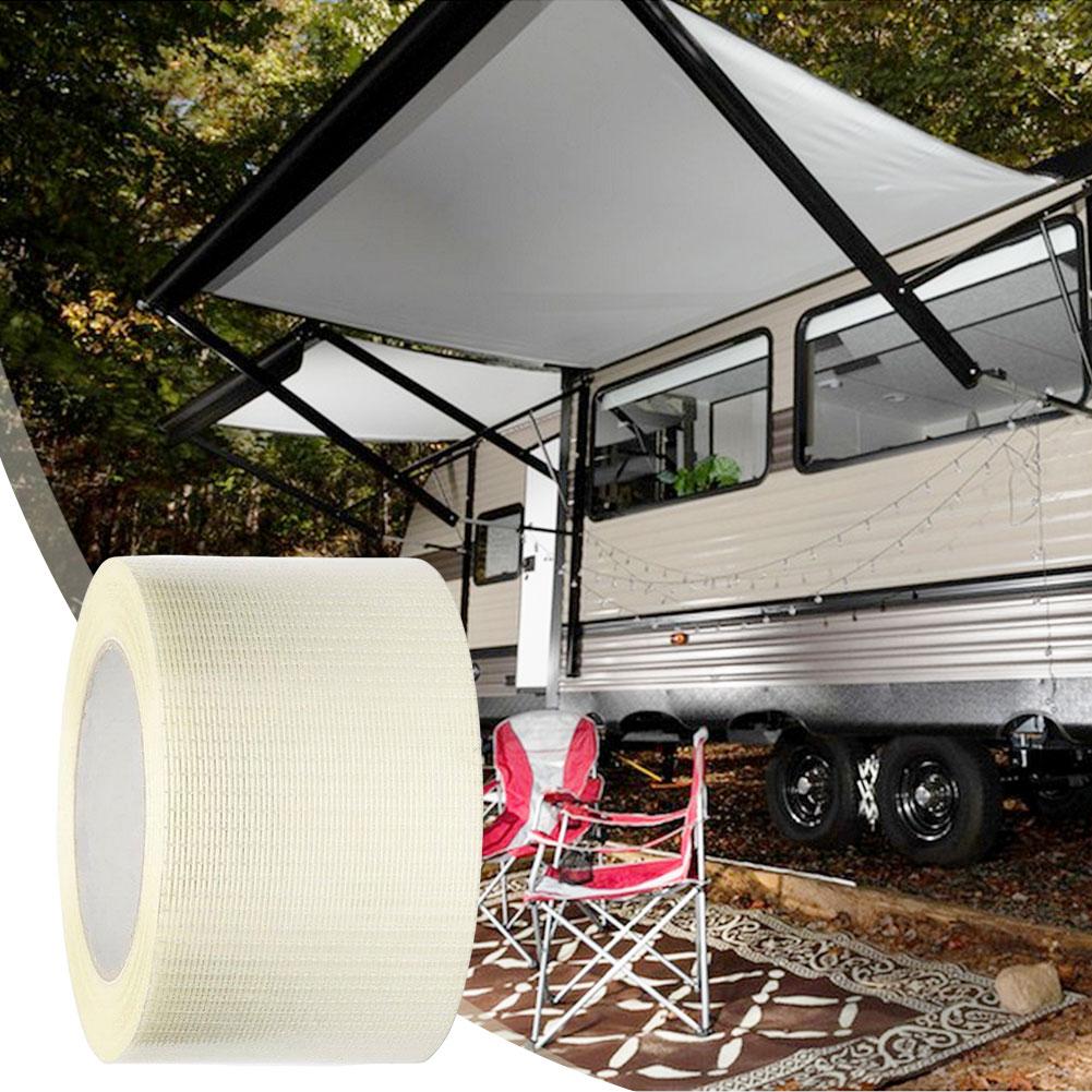 1PC Adhesive Repair Tape Fiberglass RV Awning Repair Tape Waterproof Canvas Repair Tape for RV Awning Tent Boat Covers